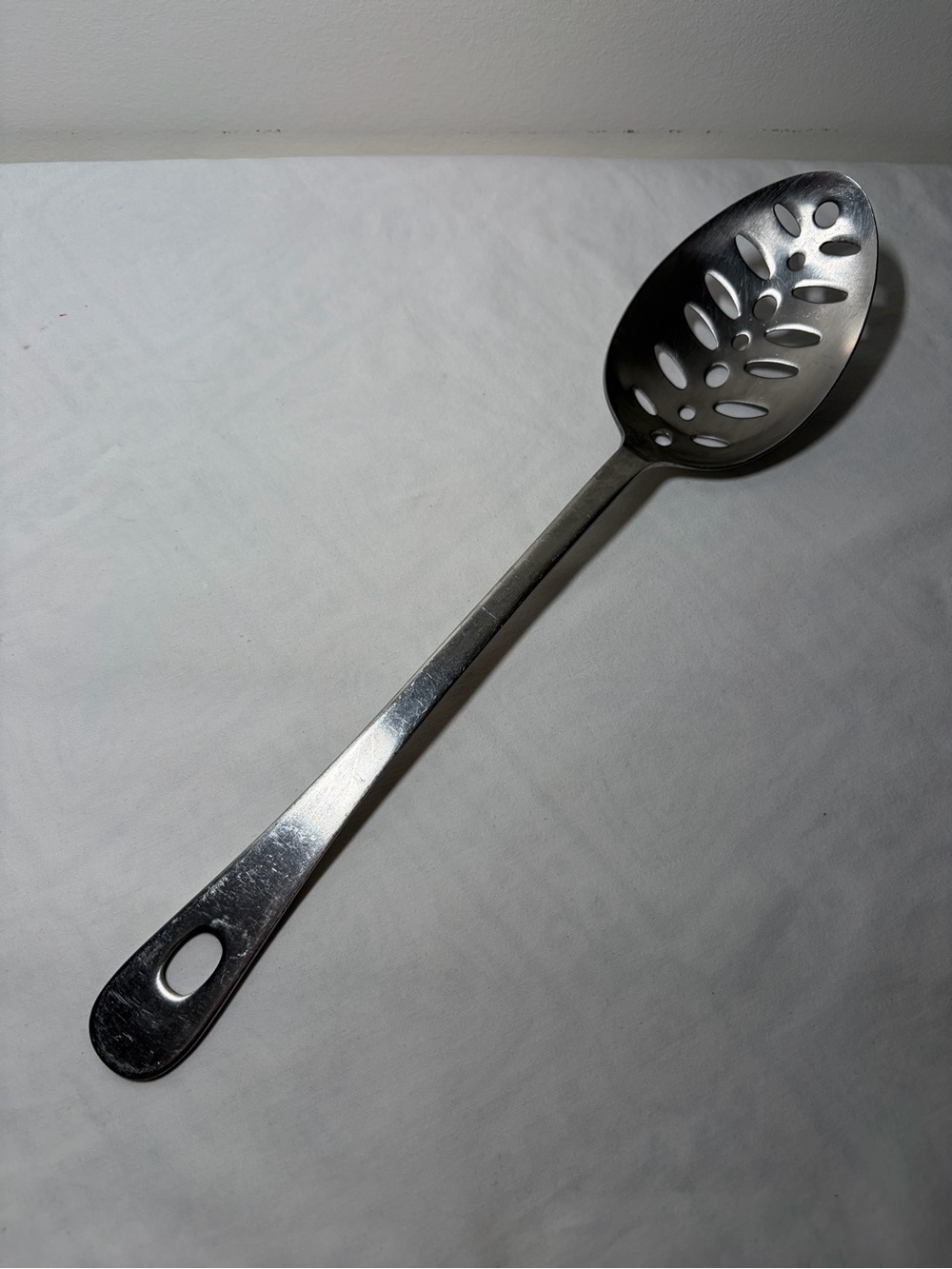 AMCO 18/8 Stainless Steel Skimmer Spoon, Hanging Hole, Silver, Made in Japan